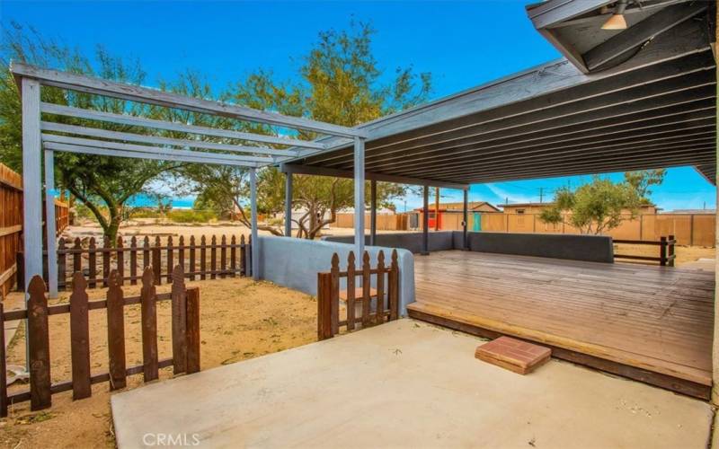 Rear yard with covered patio