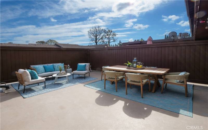 Expansive patio over the garage