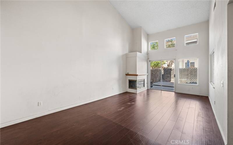 Great natural light and fireplace