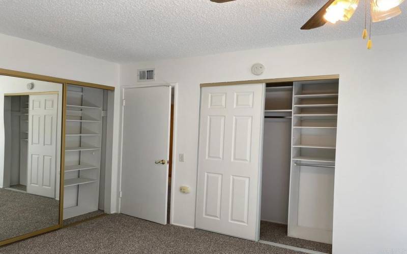 2 closets in primary bedroom