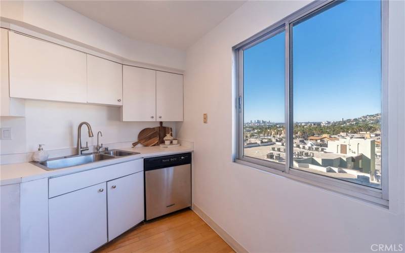 Kitchen window facing West.