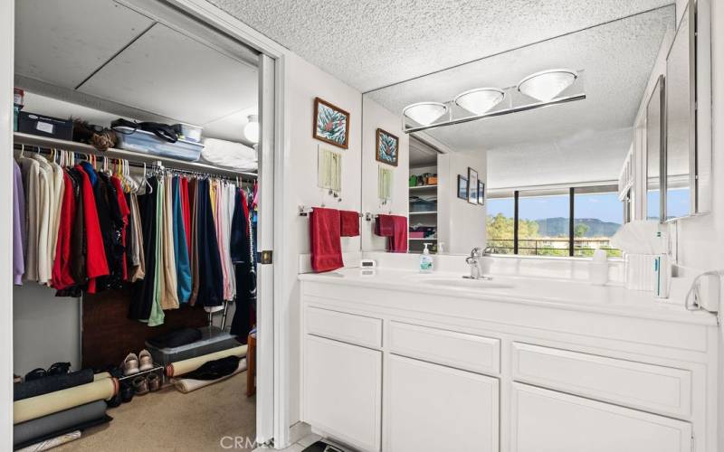 Primary Bedroom walk-in closet and Bathroom vanity