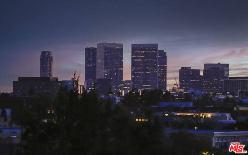 Living Rm rear balcony overlooking Century City