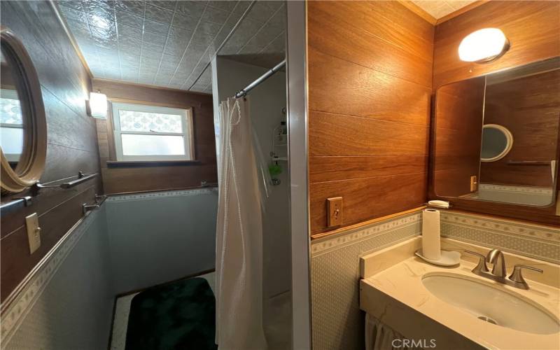 Bathroom with shower.