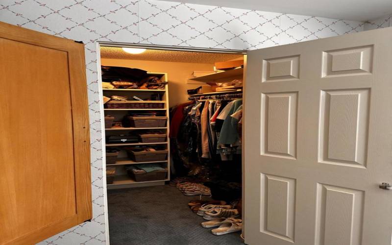 Walk-in closet in primary