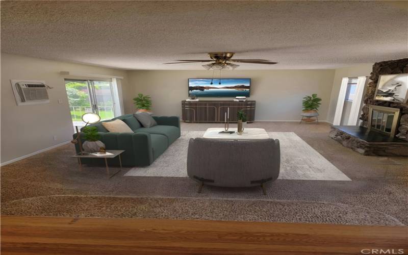 Family room/Bonus room with beautiful fireplace