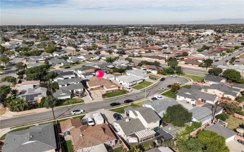 Aerial of neighborhood