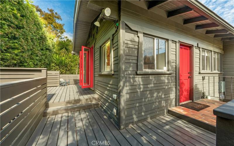 Back porch to side space