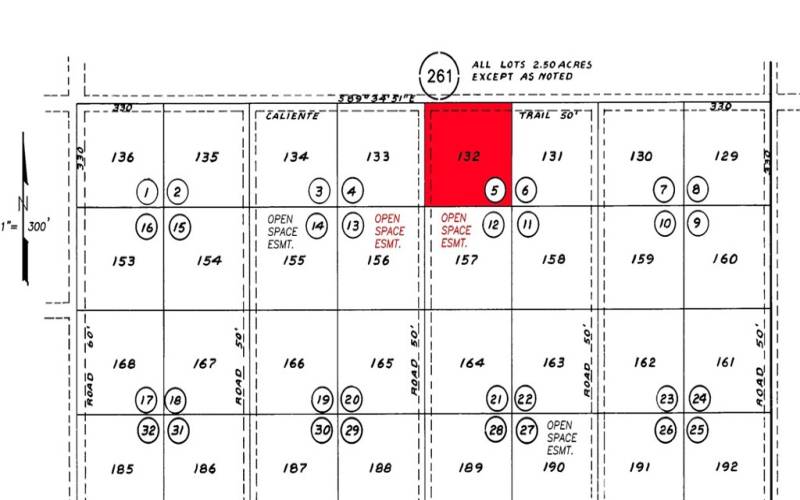 Accessor Map showing lot in Red & Unbuildable Lot (open Space Easement)