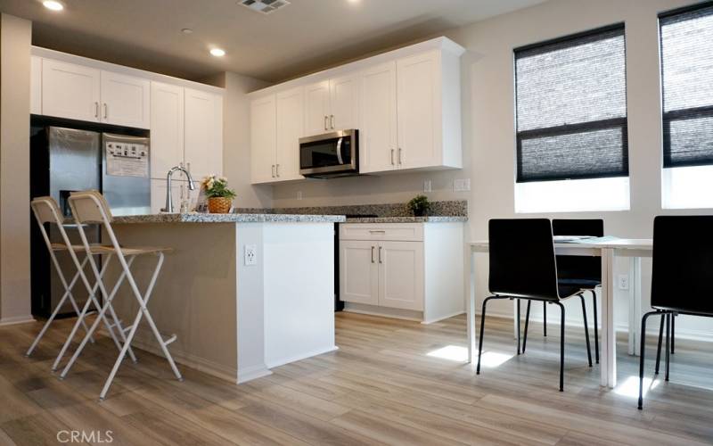 brand new kitchen, dining area