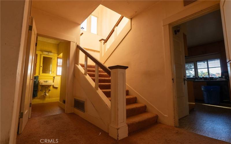 Stairway after passing Living room