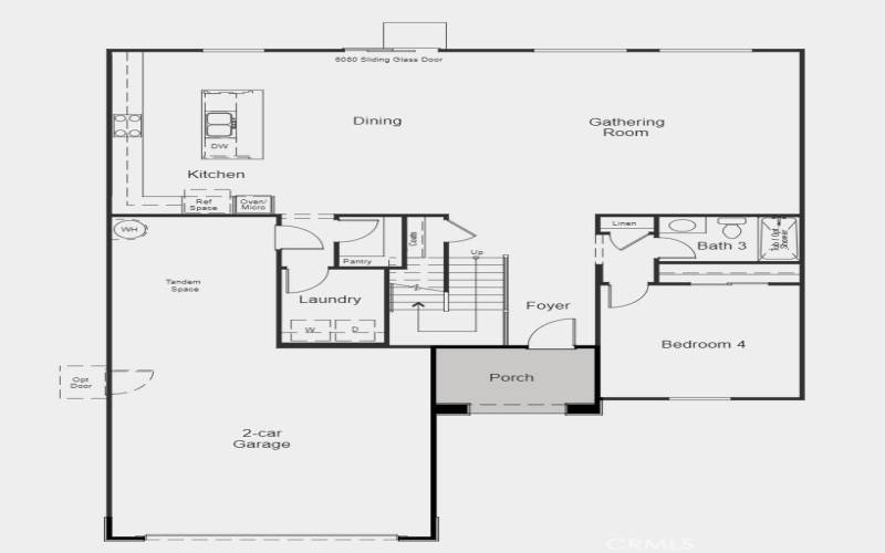 Structural options include: garage service door and flex room in place of bed 5.