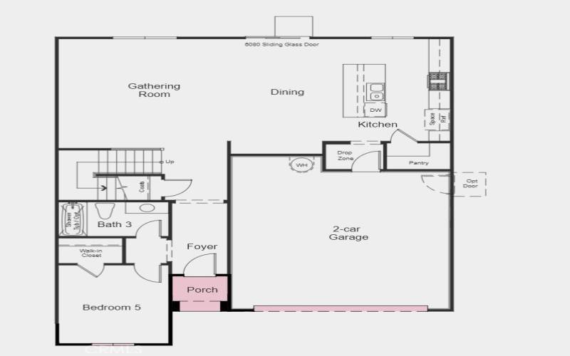 Structural options include: flex room in place of bed 4, and garage service door.