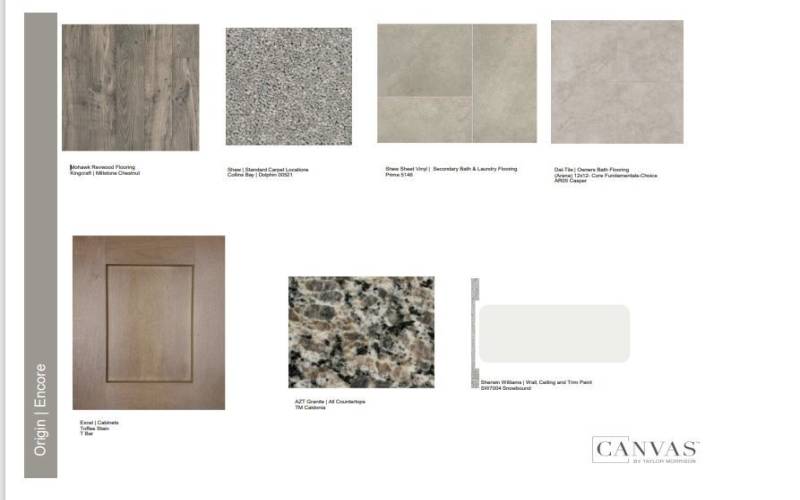 Design Selections.  Home is under construction and selections are subject to change.