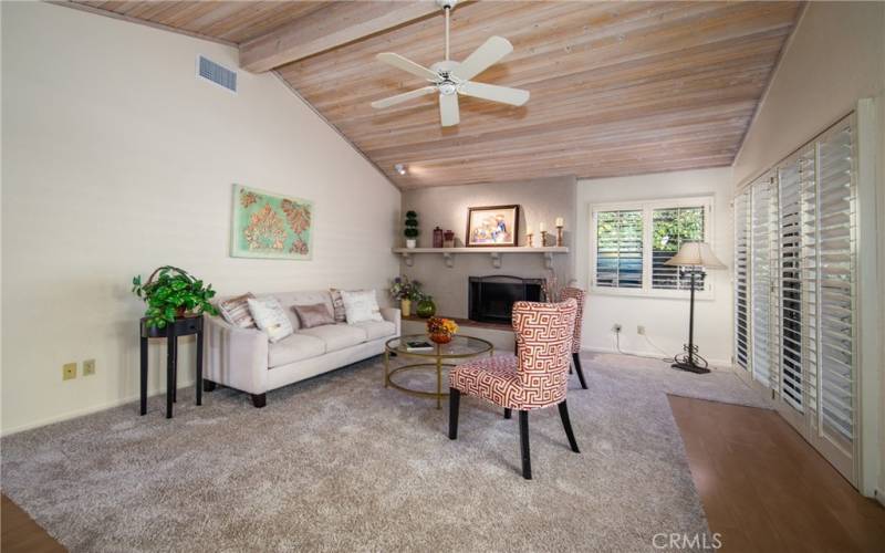 FAMILY ROOM WITH SLIDING DOOR OUT TO REAR PATIO