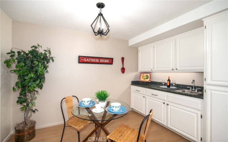 NOOK PLUS WET BAR AREA WITH EXTRA SINK AND MORE STORAGE