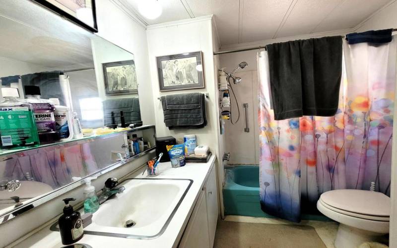 Bathroom with shower-over-tub