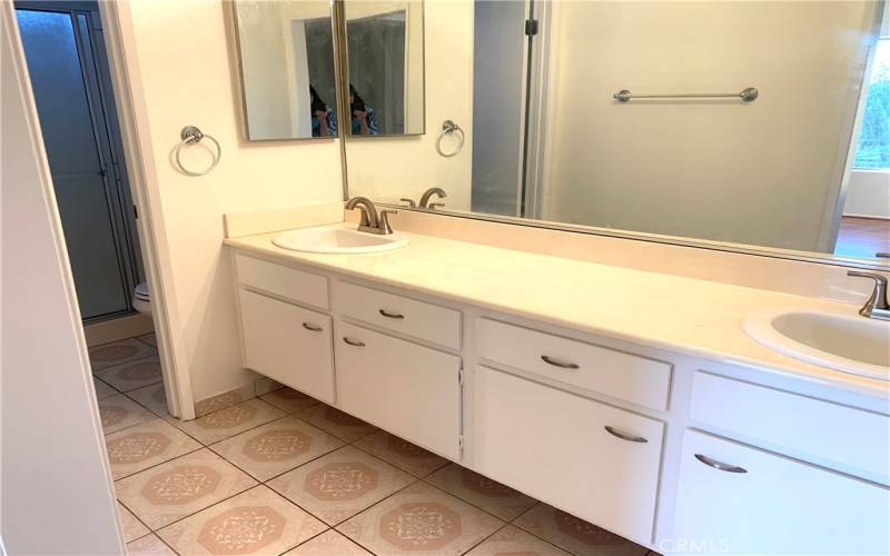 Master bathroom with double sink