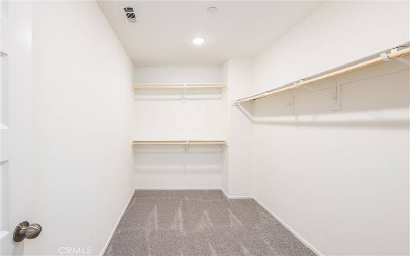 Large walk-in closet in master bedroom