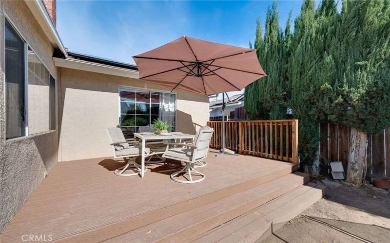 Wood deck off of Primary Bedroom