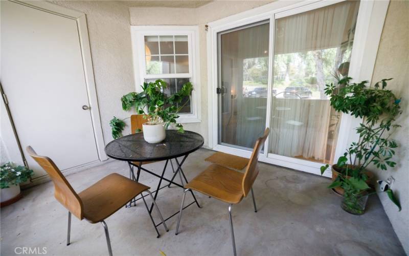 Lovely Covered Patio with Storage