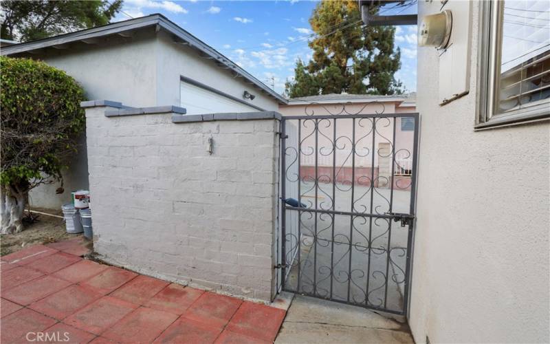 Backyard door to garage