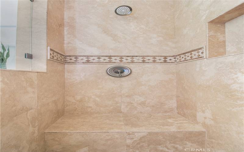 Elegant walk in shower in Master Bathroom