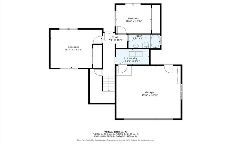 Bottom floor floorplan of home.