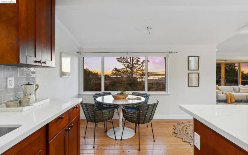 The dining area next to the kitchen has some of the best views in the house!