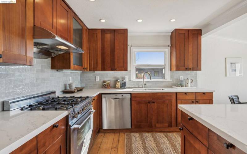 Plenty of counter space and storage makes nthis a dream kitchen!