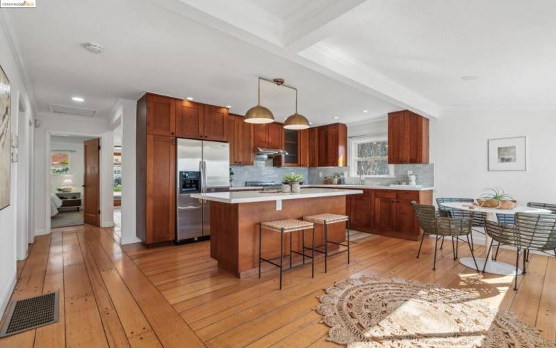 The open concept kitchen has a great connection to the other living spaces.