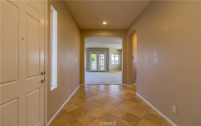 Hallway leading to living areas.