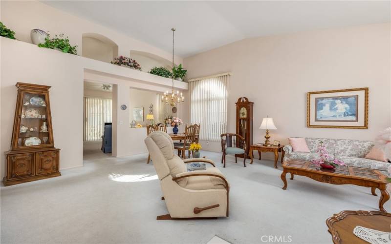 Living room and dining area.