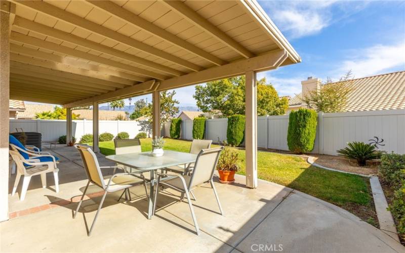 Backyard patio area.