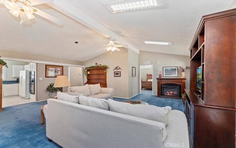 Another View of Great Room. Notice the Skylights with Plantation Shutters