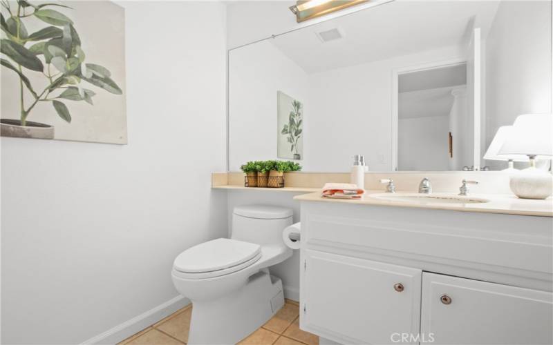 Lower level powder room - perfect for guests!