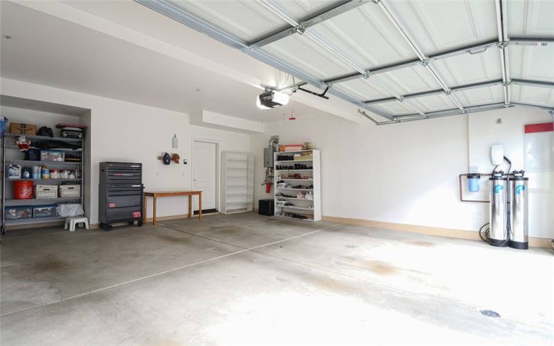 2 car garage with storage space