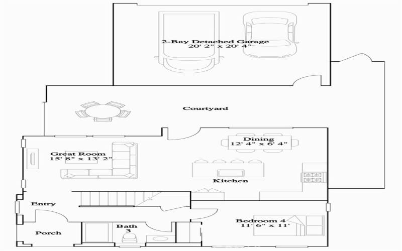 Residence 2 - Level 1 Floorplan