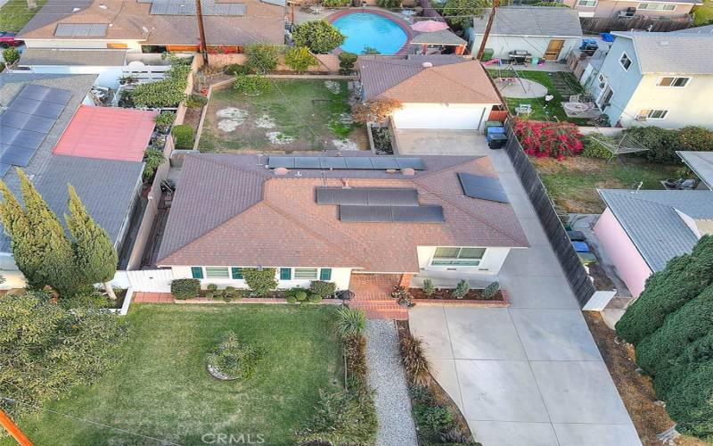 Aerial front house view