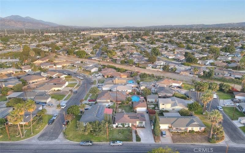 Aerial front house view