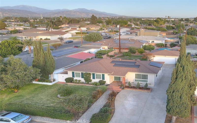 Aerial front house view