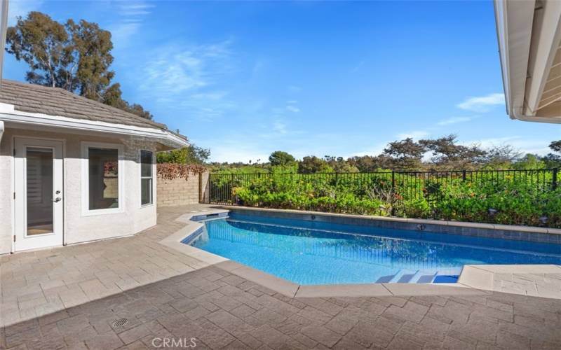 Your backyard pool for relaxing or entertaining!  Notice the private backyard.