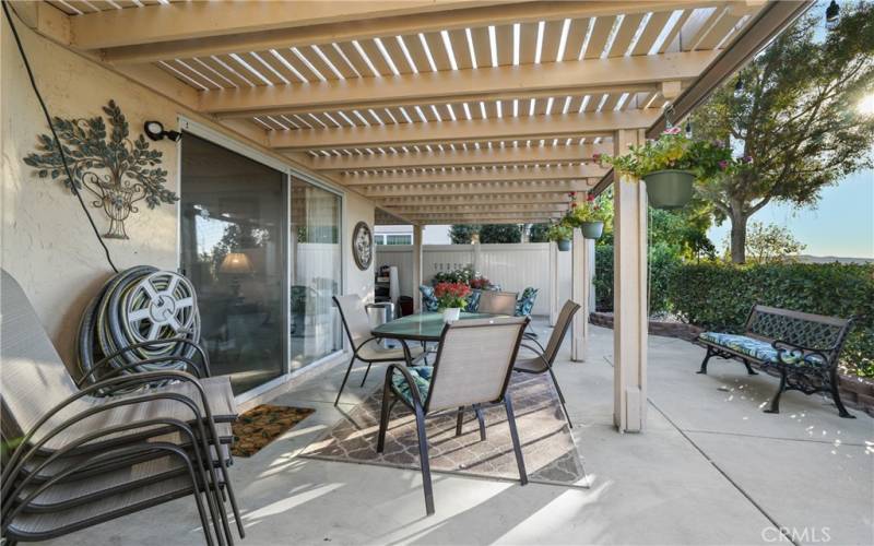 You will love outdoor dining on your patio.