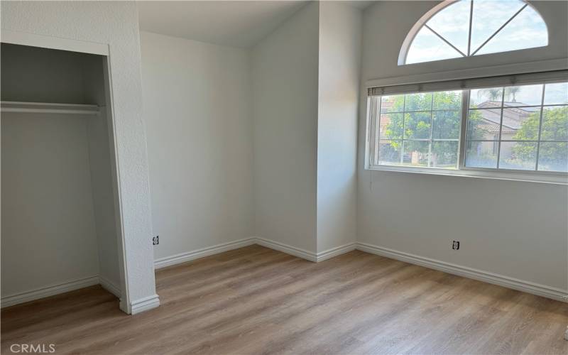 Secondary bedroom has nook for a desk