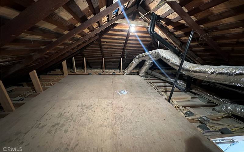 Massive storage space in the attic!  Maybe 8ft high in the middle.