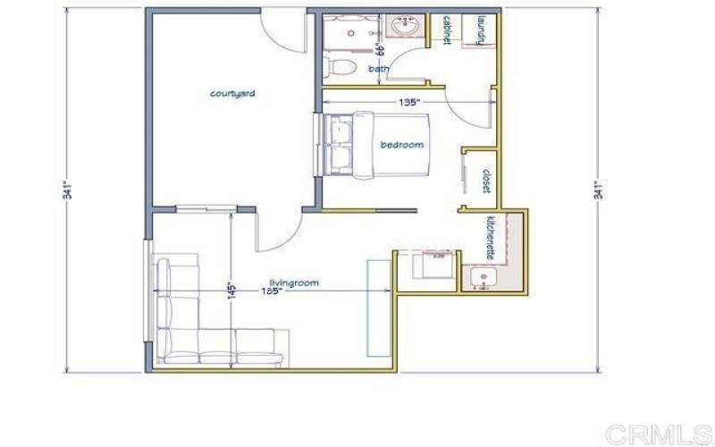 Rendering for a small attached granny flat for multi generational living