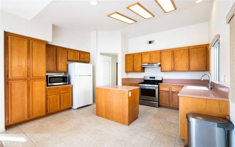 Open kitchen with island