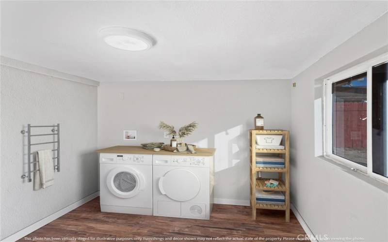 Virtual staged laundry room