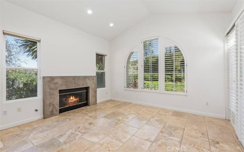 Living room with fireplace