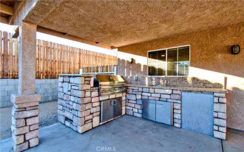 Outdoor kitchen with Jenn-Air gas BBQ